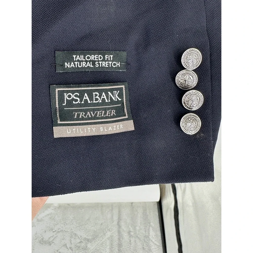 NEW Jos A Bank Mens Sz 56R Utility Blazer Traveler Navy Wool Tailored Fit Jacket